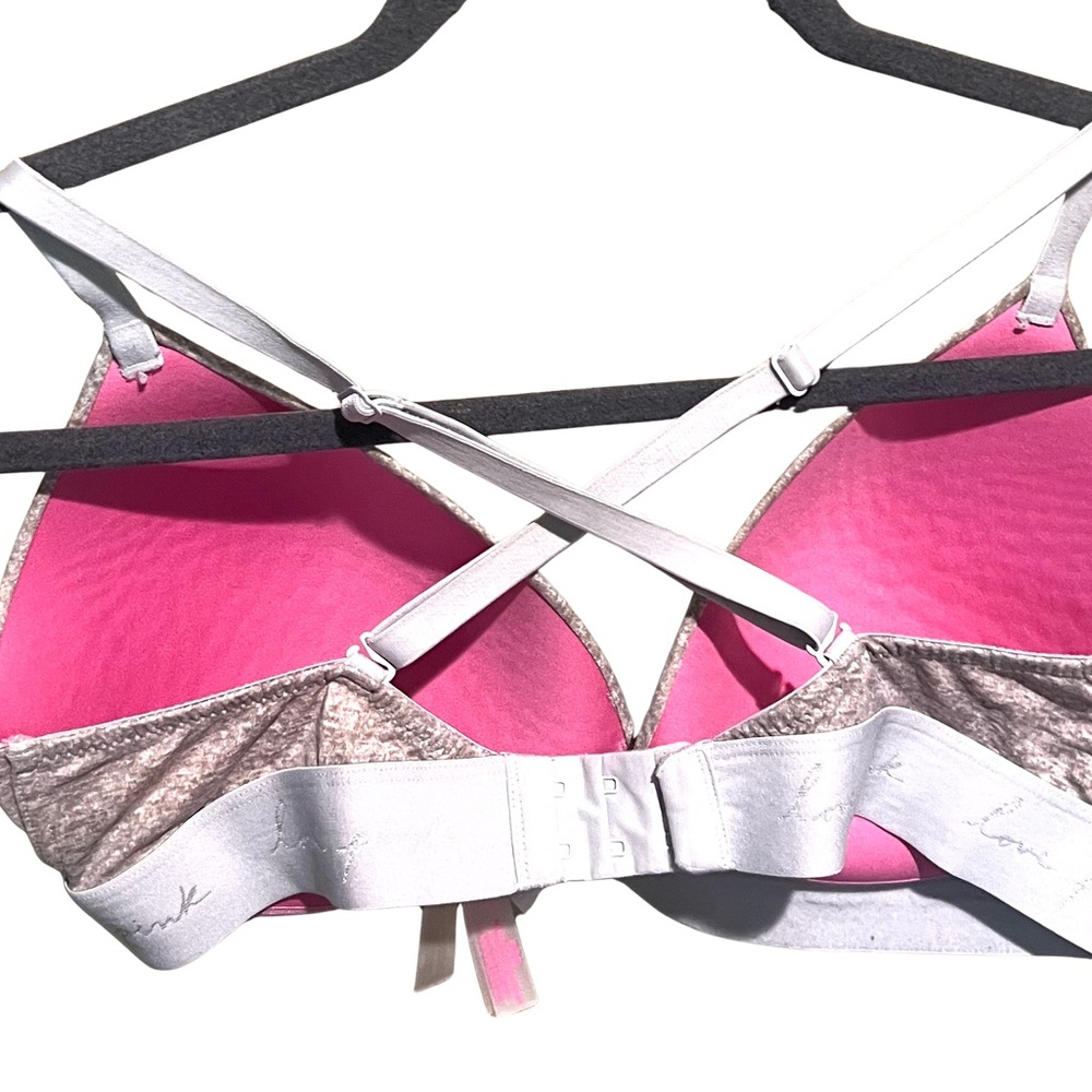 PINK Victoria's Secret Tshirt Bra PushUp Love Logo 36D Wear Everywhere Lined Bra